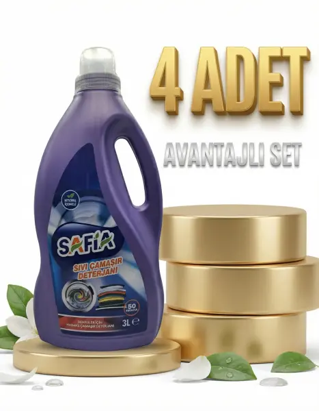 Safia Bitkisel Sıvı Çamaşır Makine Deterjanı Renkliler 4x3 Lt - 1