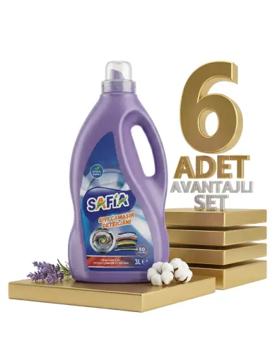 Safia Bitkisel Sıvı Çamaşır Makine Deterjanı Renkliler 6x3 Lt - SAFİA