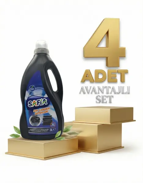 Safia Bitkisel Sıvı Çamaşır Makine Deterjanı Siyahlar 4x3 Lt - 1