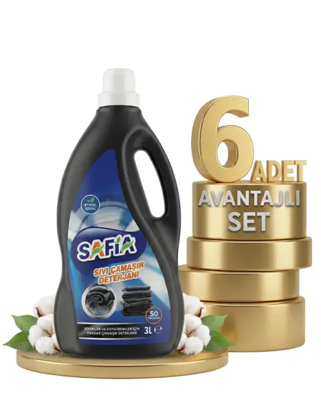 Safia Bitkisel Sıvı Çamaşır Makine Deterjanı Siyahlar 6x3 Lt - 1
