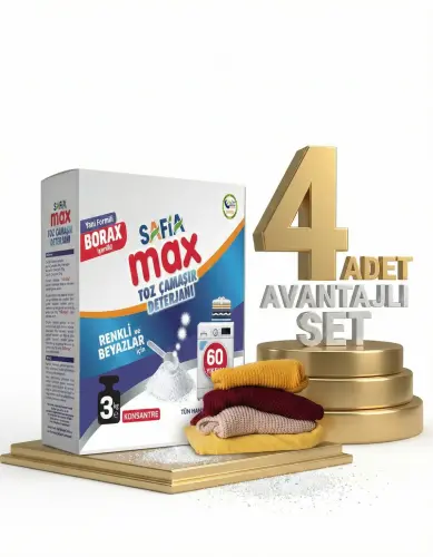 Safia Çamaşır Makinesi Toz Deterjanı 4x3 Kg - Safia