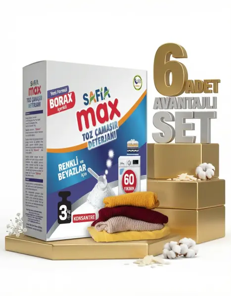 Safia Çamaşır Makinesi Toz Deterjanı 6x3 Kg - 1