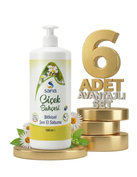 Safia Çiçek Bahçesi Sıvı Sabun 6x1 Lt - 1