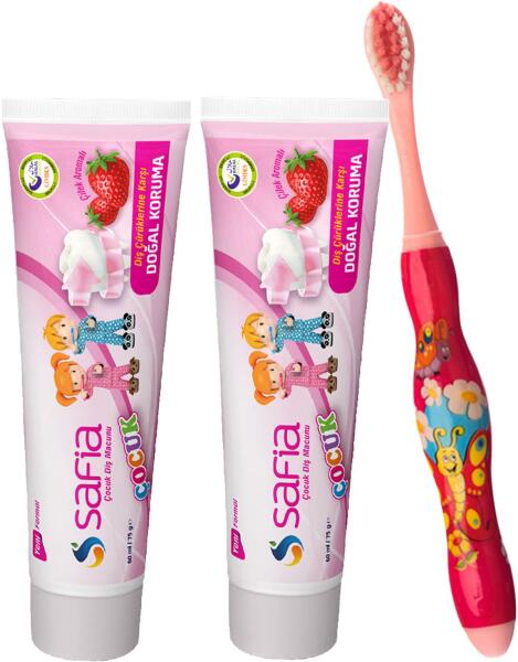 Safia Çocuk Diş Macunu 2x60 ml ve Soft Diş Fırçası - 1