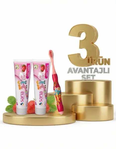 Safia Çocuk Diş Macunu 2x60 ml ve Soft Diş Fırçası - 1