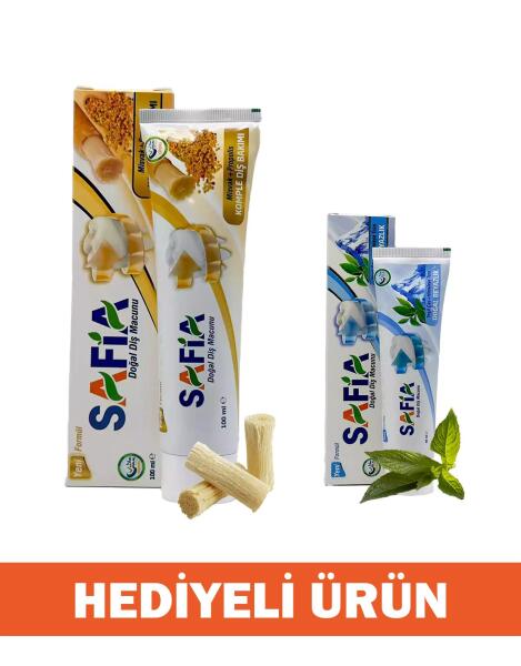 Safia Diş Macunu Misvak ve Propolis 100 ml + Hediye Safia Diş Macunu Yeşil Çay ve Himalaya Tuzu 60 ml - 1