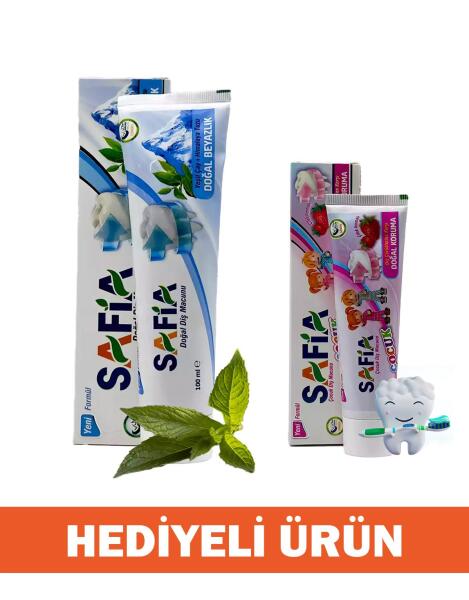 Safia Diş Macunu Yeşil Çay ve Himalaya Tuzu 100 ml + Hediye Safia Çocuk Diş Macunu 60 ml - 1