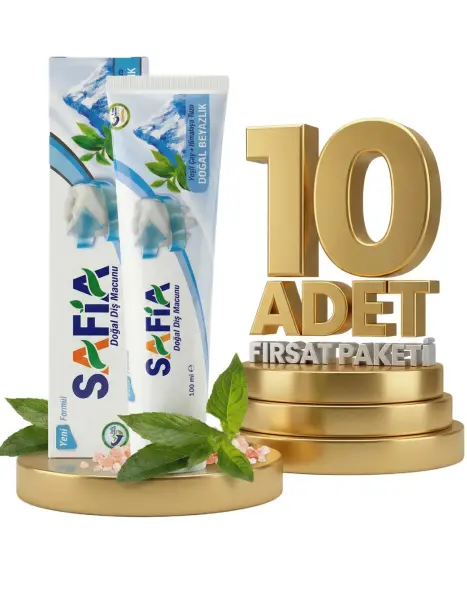 Safia Diş Macunu Yeşil Çay ve Himalaya Tuzu 10x100 ml - 1