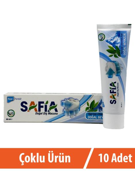 Safia Diş Macunu Yeşil Çay ve Himalaya Tuzu 10x60 ml - 1