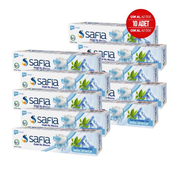 Safia Diş Macunu Yeşil Çay ve Himalaya Tuzu 10x60 ml - 2