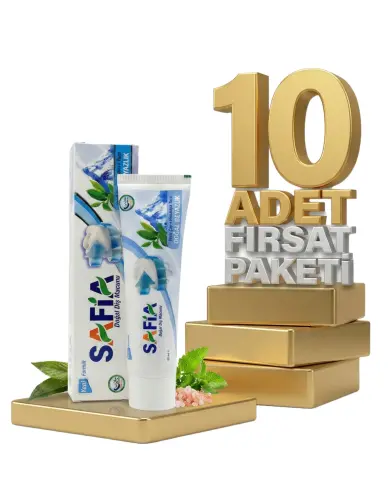 Safia Diş Macunu Yeşil Çay ve Himalaya Tuzu 10x60 ml - 1