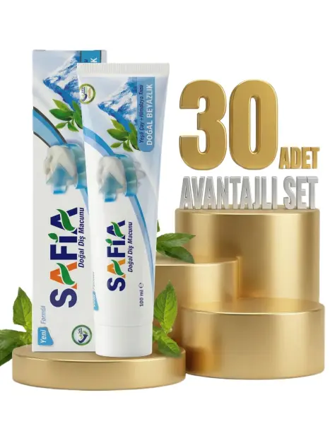 Safia Diş Macunu Yeşil Çay ve Himalaya Tuzu 30x100 ml - 1