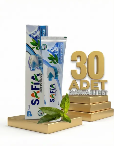Safia Diş Macunu Yeşil Çay ve Himalaya Tuzu 30x60 ml - 1