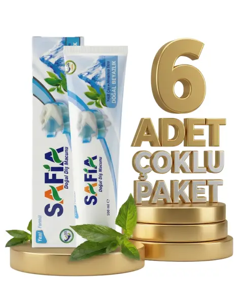 Safia Diş Macunu Yeşil Çay ve Himalaya Tuzu 6x100 ml - 1