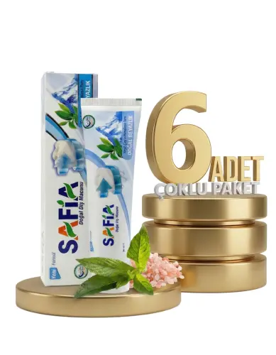 Safia Diş Macunu Yeşil Çay ve Himalaya Tuzu 6x60 ml - Safia