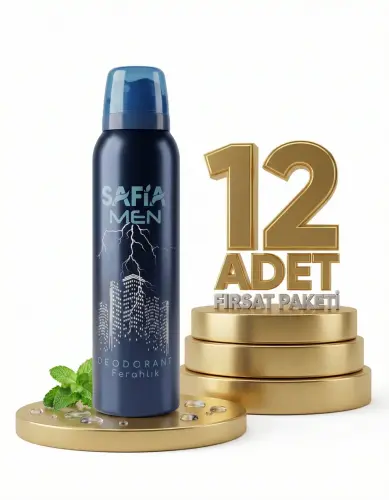 Safia Doğal Erkek Deodorant Ferahlık 12x150 Ml - SAFİA