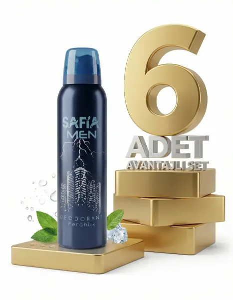 Safia Doğal Erkek Deodorant Ferahlık 6x150 Ml - 1