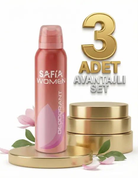Safia Doğal Kadın Deodorant Taze Esinti 3x150 Ml - 1