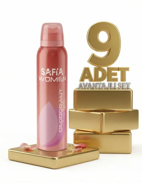 Safia Doğal Kadın Deodorant Taze Esinti 9x150 Ml - 1