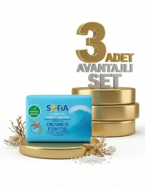 Safia Gliserinli Okyanus Esintisi Banyo Sabunu 3x150 Gr - 1
