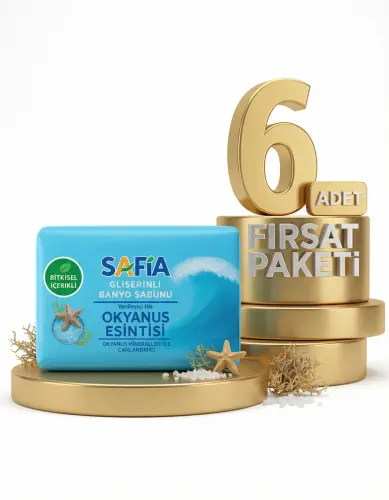 Safia Gliserinli Okyanus Esintisi Banyo Sabunu 6x150 Gr - SAFİA