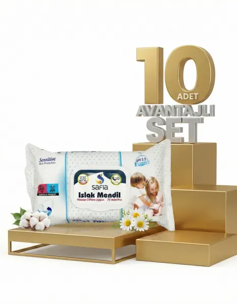 Safia Islak Mendil Yetişkin 10x72li - 1