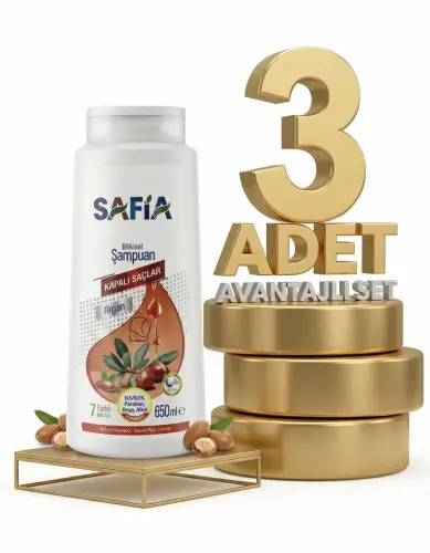 Safia Kapalı Saçlar Şampuan 3x650 Ml - 1