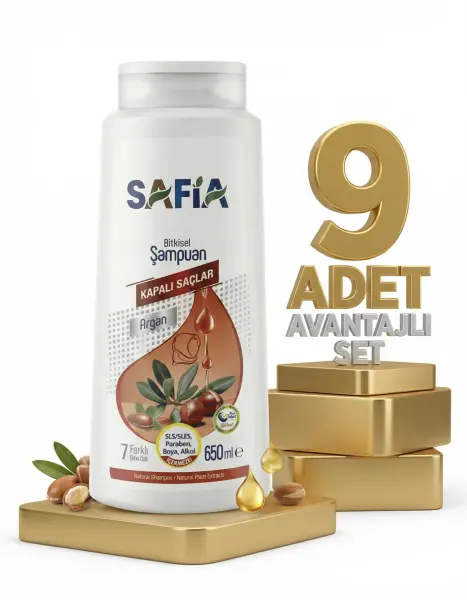 Safia Kapalı Saçlar Şampuan 9x650 Ml - 1