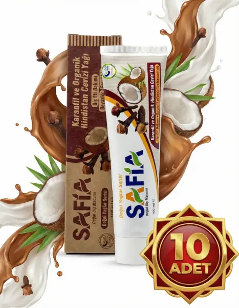 Safia Karanfil ve Hindistan Cevizli Organik Diş Macunu 10x100 Ml - 2
