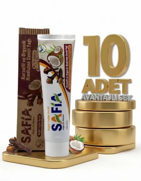 Safia Karanfil ve Hindistan Cevizli Organik Diş Macunu 10x100 Ml - 1