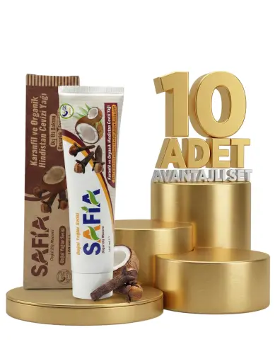 Safia Karanfil ve Hindistan Cevizli Organik Diş Macunu 10x100 Ml - 1