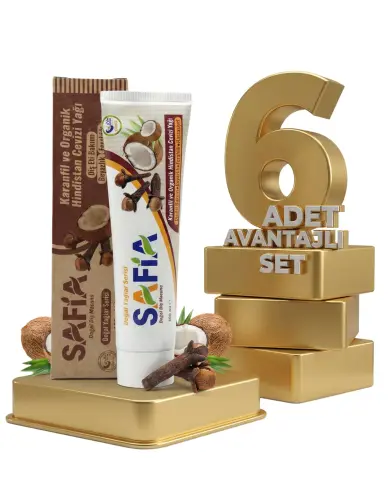 Safia Karanfil ve Hindistan Cevizli Organik Diş Macunu 6x100 Ml - Safia