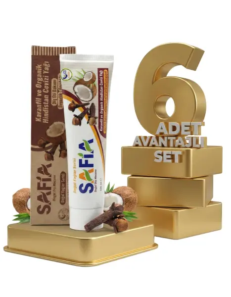 Safia Karanfil ve Hindistan Cevizli Organik Diş Macunu 6x100 Ml - 1