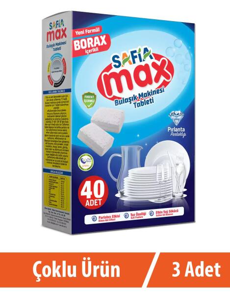 Safia Max Bulaşık Makina Tableti 3x40lı - 1