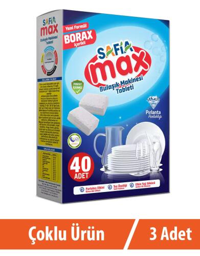 Safia Max Bulaşık Makina Tableti 3x40lı - 1
