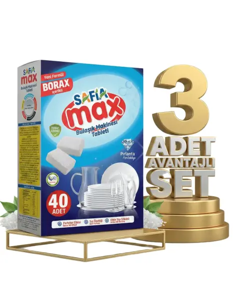 Safia Max Bulaşık Makina Tableti 3x40lı - 1