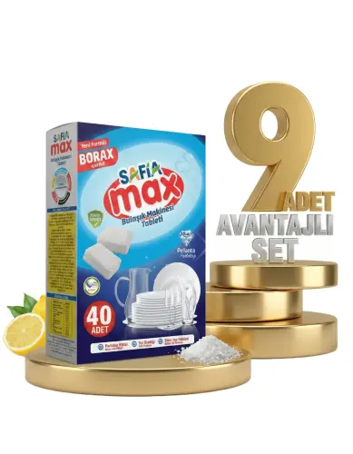 Safia Max Bulaşık Makina Tableti 9x40lı - Safia