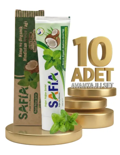 Safia Nane ve Hindistan Cevizli Organik Diş Macunu 10x100 Ml - 1