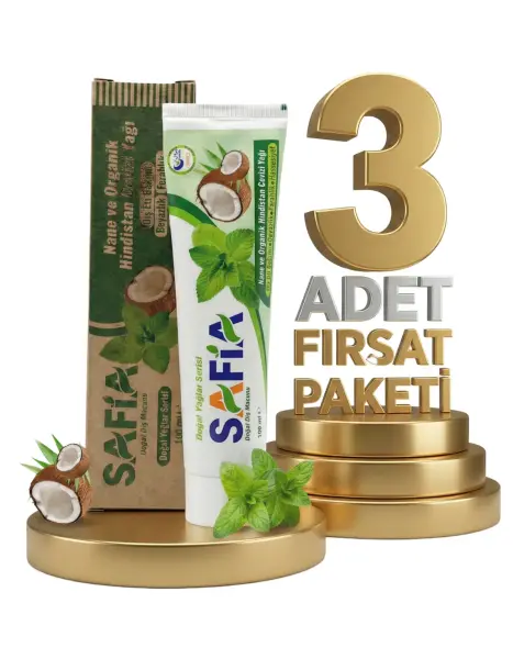 Safia Nane ve Hindistan Cevizli Organik Diş Macunu 3x100 Ml - 1