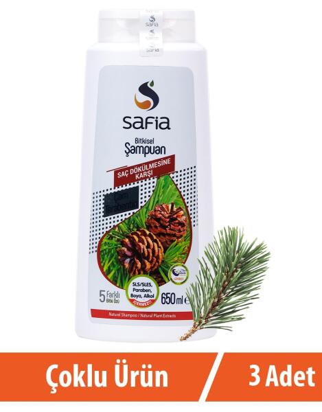 Safia Saç Dökülmesine Karşı Şampuan 3x650 Ml - 1