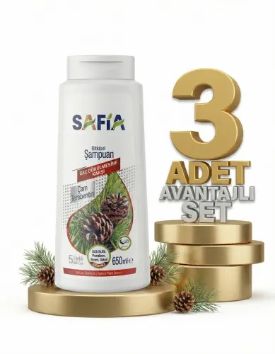 Safia Saç Dökülmesine Karşı Şampuan 3x650 Ml - 1