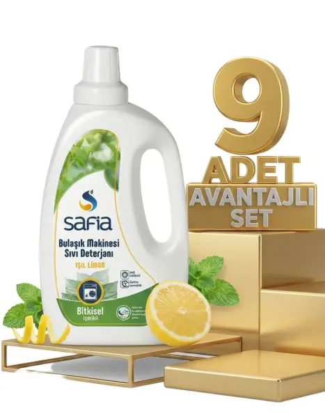 Safia Sıvı Bulaşık Makine Deterjanı 9x1 Lt - 1