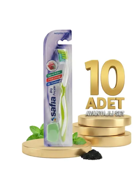 Safia Tekli Yetişkin Orta Diş Fırçası 10lu - 1
