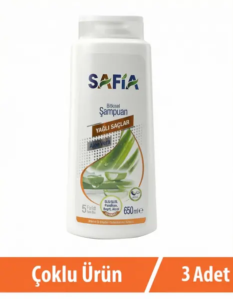 Safia Yağlı Saçlar Şampuan 3x650 Ml - 1