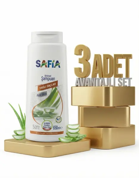 Safia Yağlı Saçlar Şampuan 3x650 Ml - 1