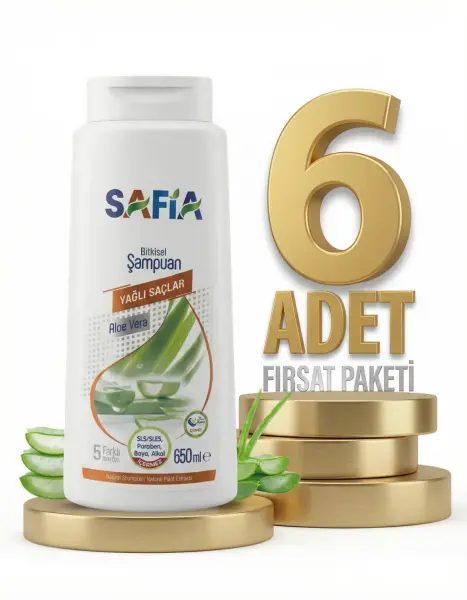 Safia Yağlı Saçlar Şampuan 6x650 Ml - 1