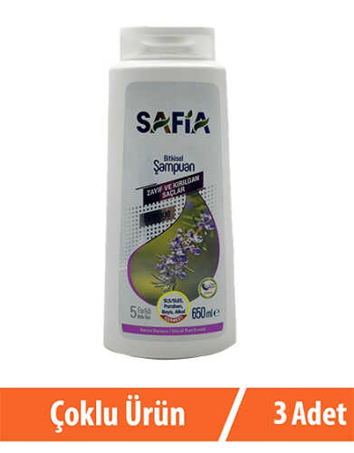 Safia Zayıf Ve Kırılgan Saçlar Şampuan 3x650 Ml - 1