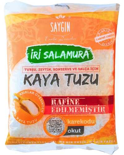 Saygın İri Salamura Doğal Kaya Tuzu 1500 Gr - SAYGIN