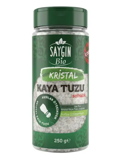 Saygın Kristal Sofralık Tuzluklu Kaya Tuzu 250 Gr - Saygın