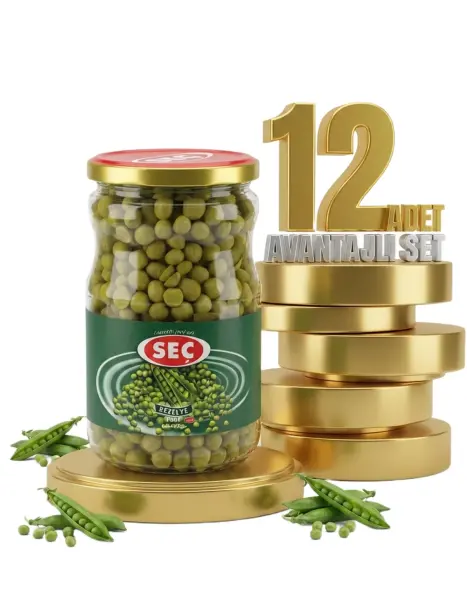 Seç Cam Kavanoz Taze Bezelye Konservesi 12x720 Gr - 1